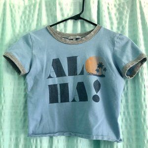 Charlotte Russe  "ALOHA" Cropped T-Shirt